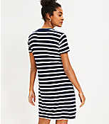 Striped Twist Short Sleeve Shift Dress carousel Product Image 3