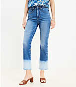 Petite Let Down Hem High Rise Kick Crop Jeans in Bleach Out Wash carousel Product Image 1