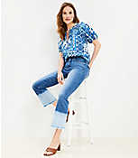 Petite Let Down Hem High Rise Kick Crop Jeans in Bleach Out Wash carousel Product Image 2