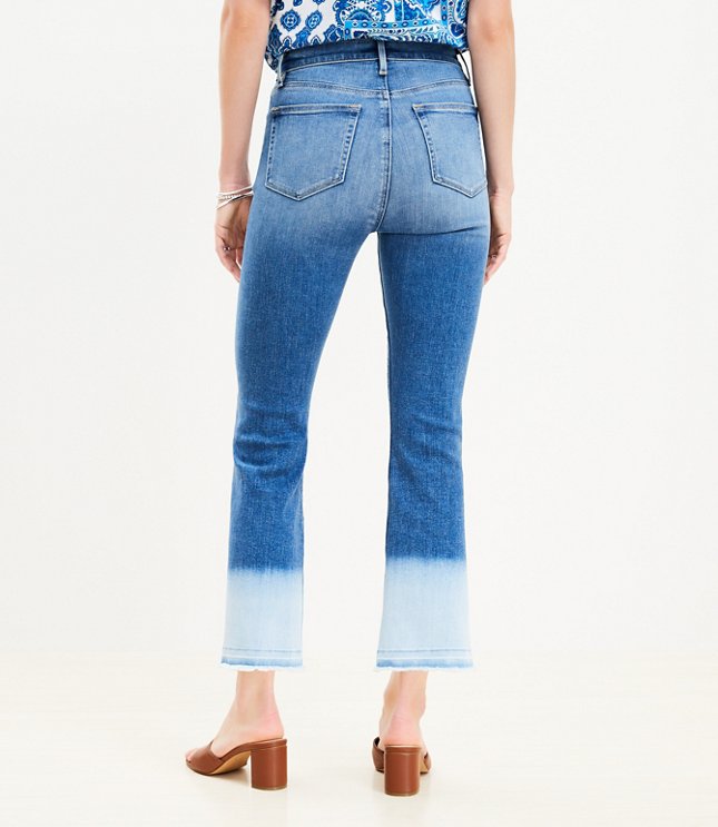 Petite Let Down Hem High Rise Kick Crop Jeans in Bleach Out Wash
