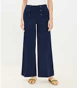 Curvy Wide Leg Sailor Pants in Twill carousel Product Image 1