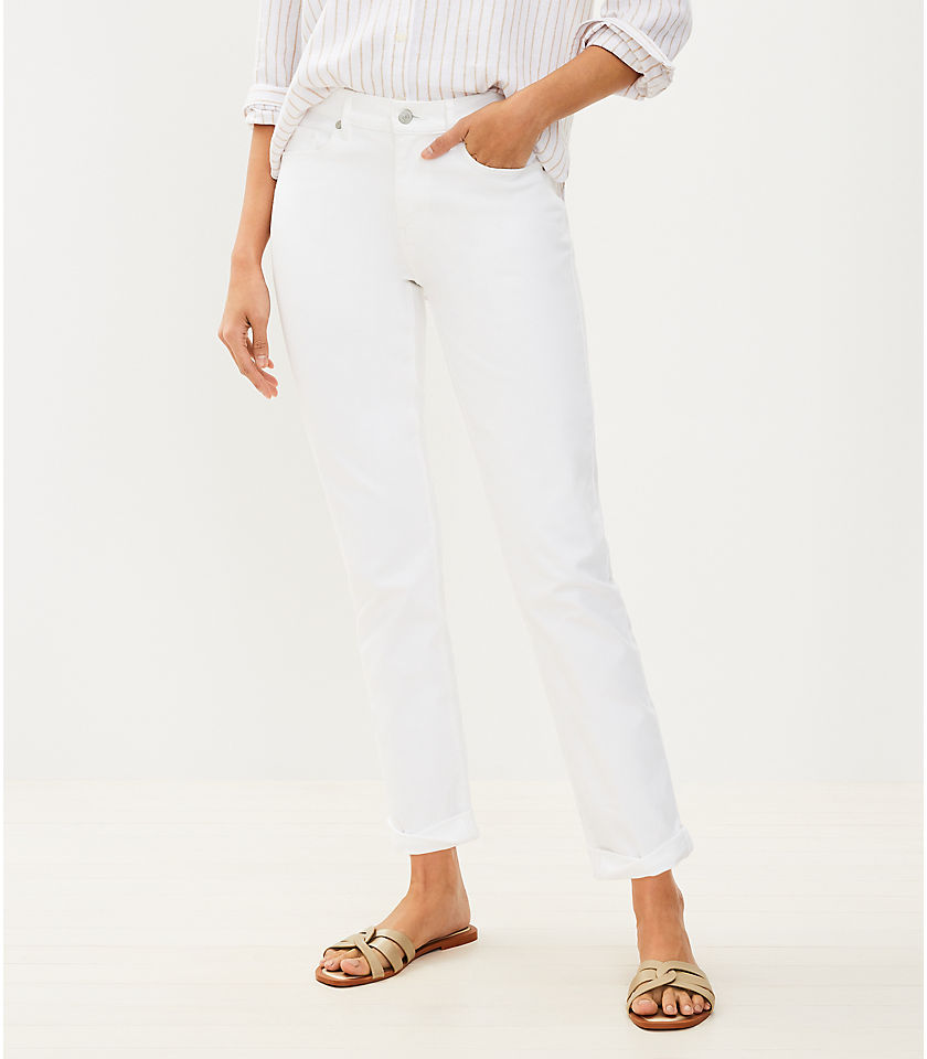 Petite Girlfriend Jeans in White