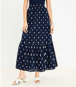Petite Clip Tiered Pull On Midi Skirt carousel Product Image 2