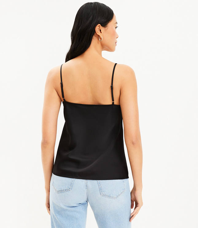 Petite Satin Cowl Neck Cami