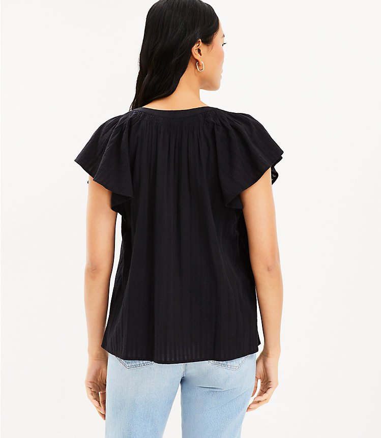 Petite Flutter Sleeve Button Top image number 2