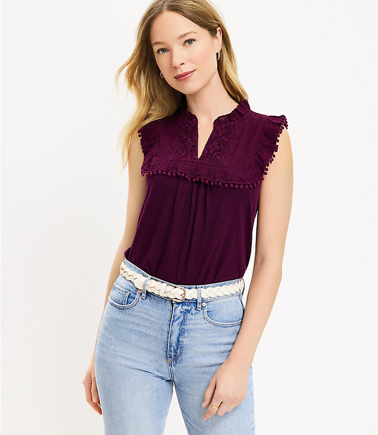 Petite Pom Pom Ruffle Shell image number null