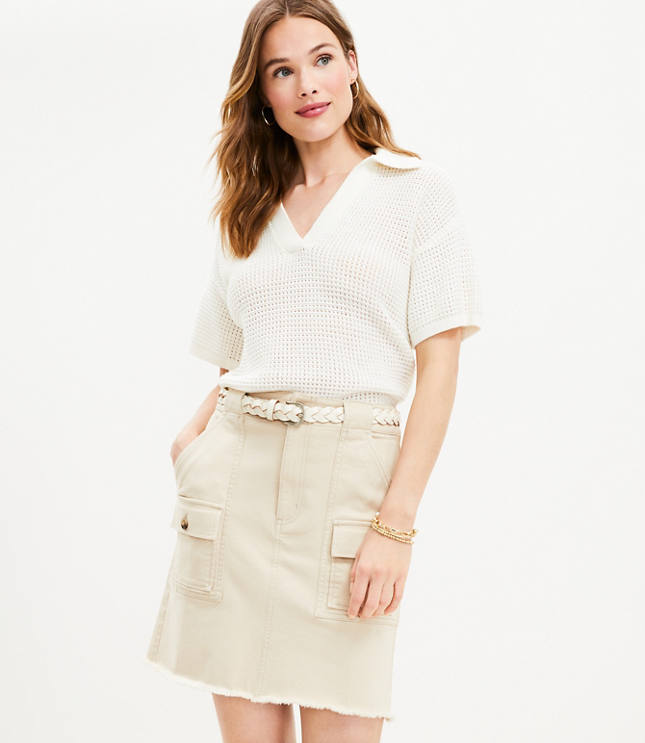 Petite Twill Cargo Skirt