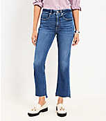 Curvy Step Hem High Rise Kick Crop Jeans in Pure Dark Indigo Wash carousel Product Image 1