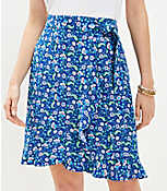 Petite Floral Ruffle Wrap Skirt carousel Product Image 2
