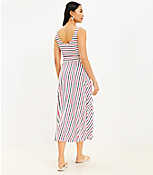 Petite Striped Scoop Neck Midi Dress carousel Product Image 3