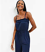 Petite Smocked Strappy Jumpsuit carousel Product Image 2