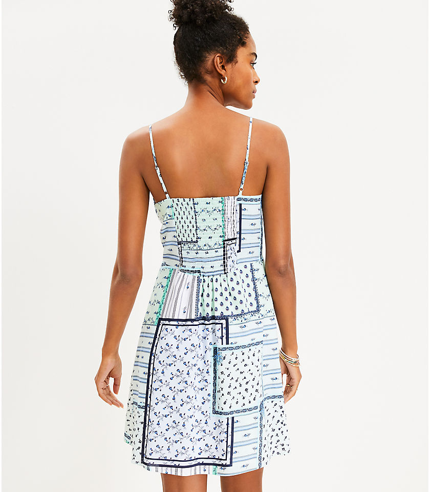 Tall Patchwork Twist Cutout Cami Dress