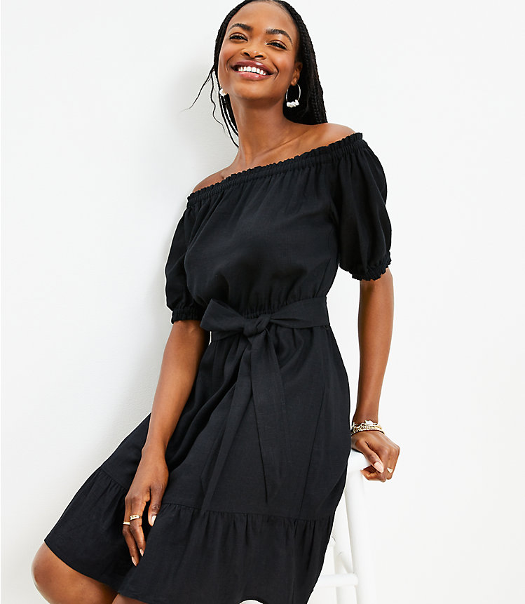 Petite Ruffle Off The Shoulder Dress image number null