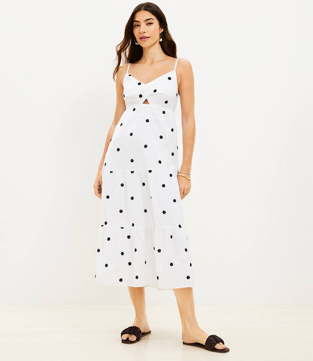 Solid Cami Cutout Waist Fake Two-Piece Maxi Dress