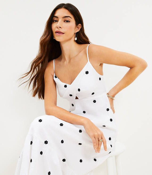 Petite Floral Twist Cutout Cami Maxi Dress