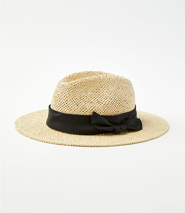 Bow Straw Fedora image number null