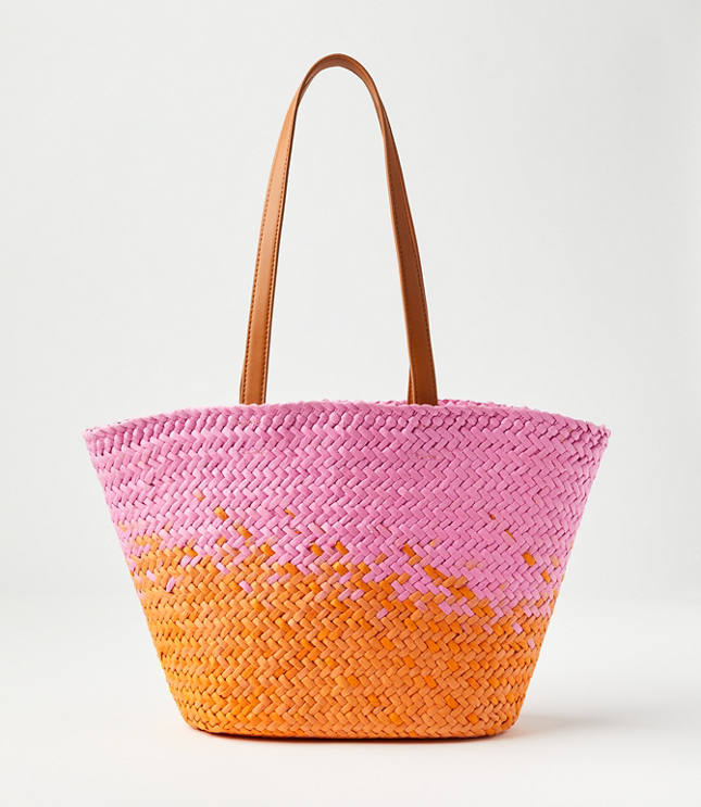 Velvet Luxe Stripe Straw Tote