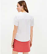 Petite Eyelet Trim Lace Up Top carousel Product Image 3