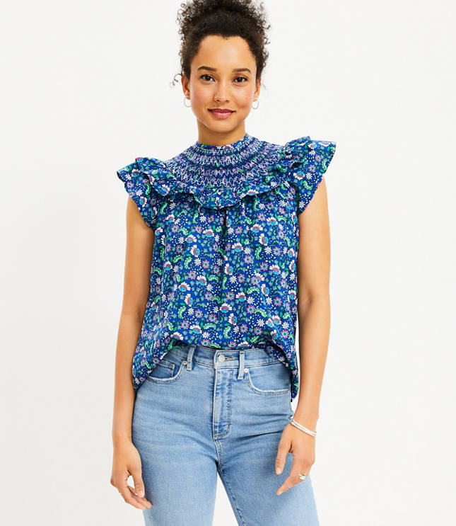 Floral Sleeveless Bubble Hem Top