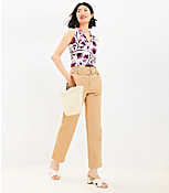 Belted Straight Pants in Twill carousel Product Image 2
