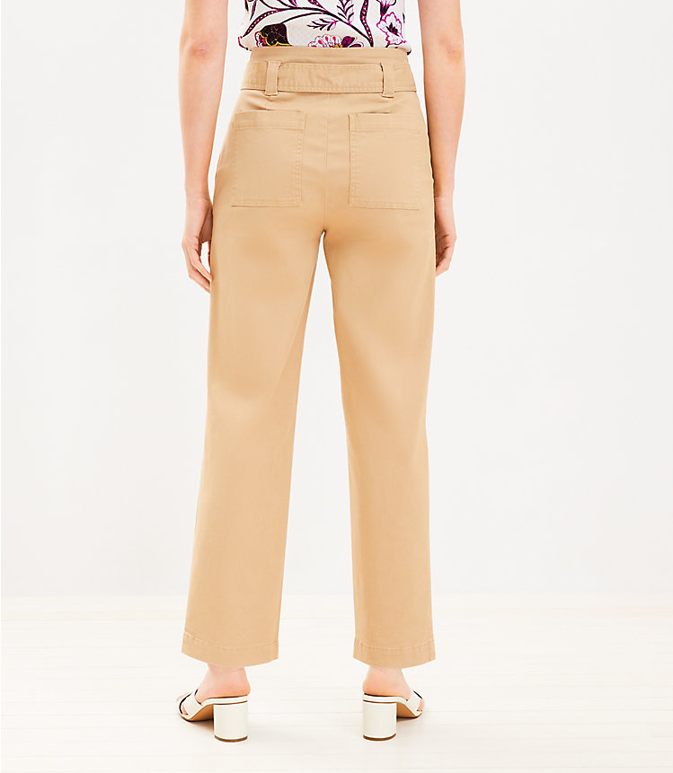 Belted Straight Pants in Twill image number 2