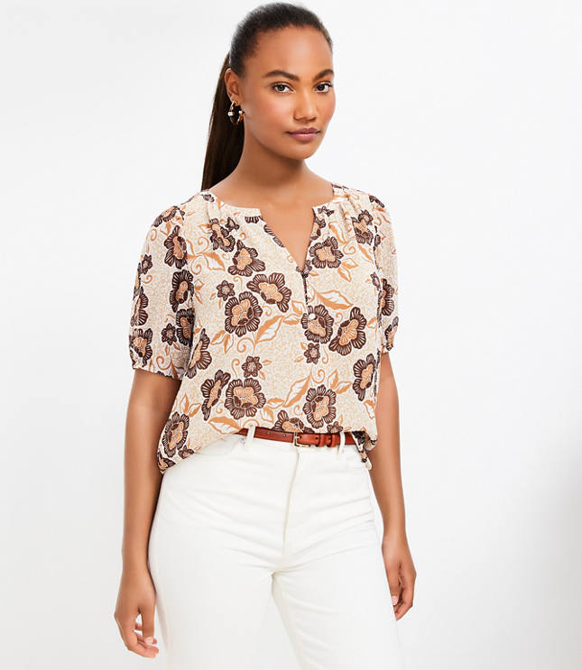 Cheetah hot sale print blouse