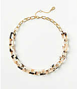 Tortoiseshell Print Chain Link Statement Necklace carousel Product Image 1