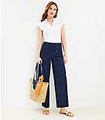 Petite Wide Leg Sailor Pants in Twill carousel Product Image 2