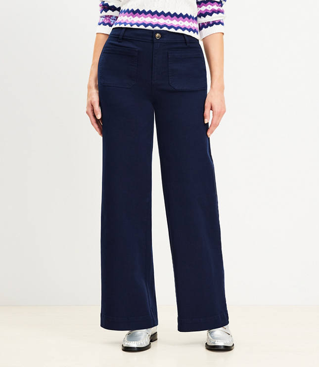 Curvy Fit Wide Twill Pants