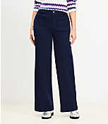 Petite Curvy Palmer Wide Leg Pants in Twill carousel Product Image 1