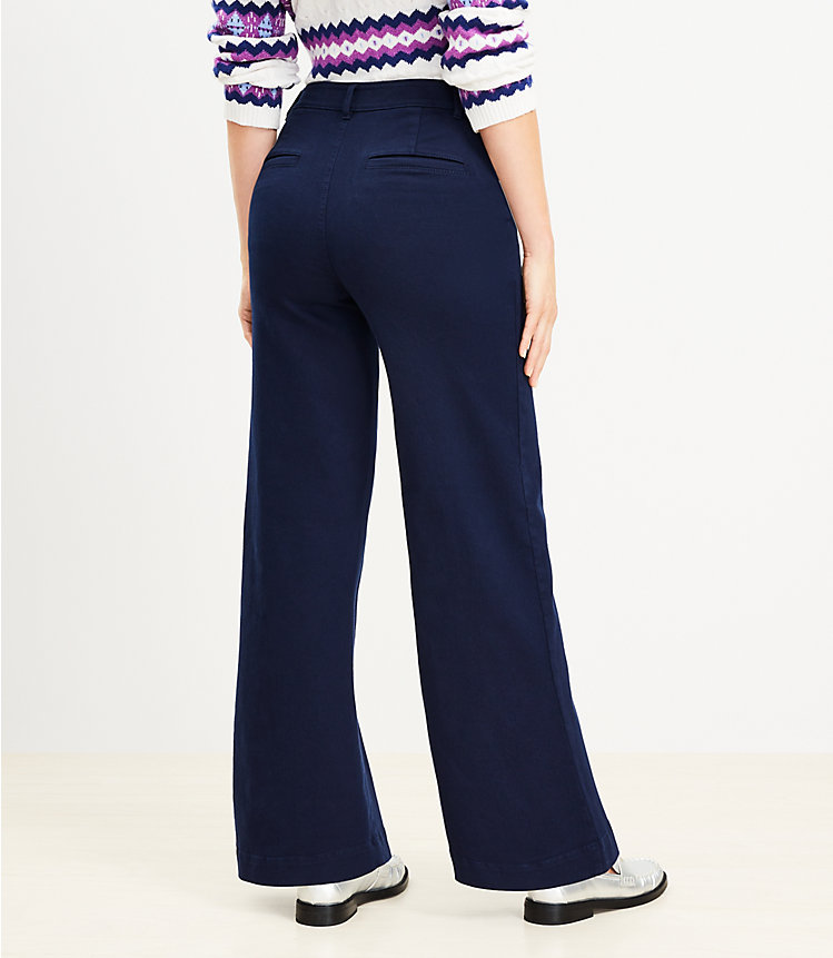 Petite Curvy Palmer Wide Leg Pants in Twill image number null