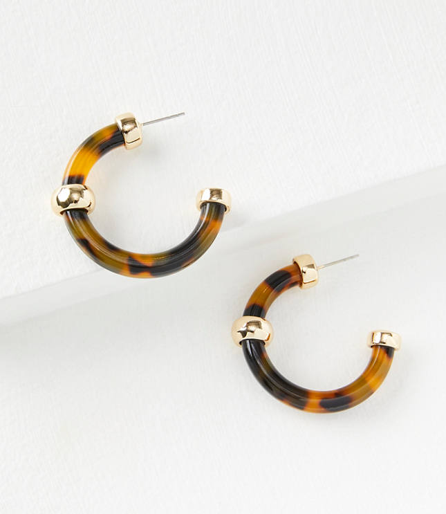 Tortoise Shell Hoop Earrings