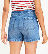 High Rise Denim Sailor Shorts in Mid Wash carousel Product Image 3