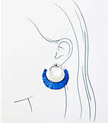 Raffia Edged Hoop Earrings carousel Product Image 2