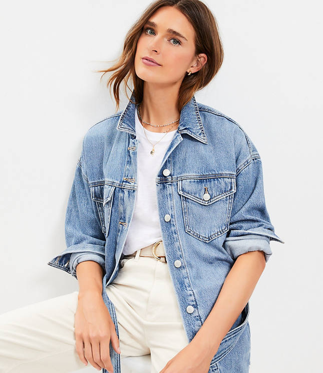 Free people ramona hot sale denim trucker jacket