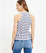 Floral Peplum Crossover Halter Top carousel Product Image 3