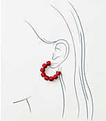 Fabric Wrapped Bauble Hoop Earrings carousel Product Image 2