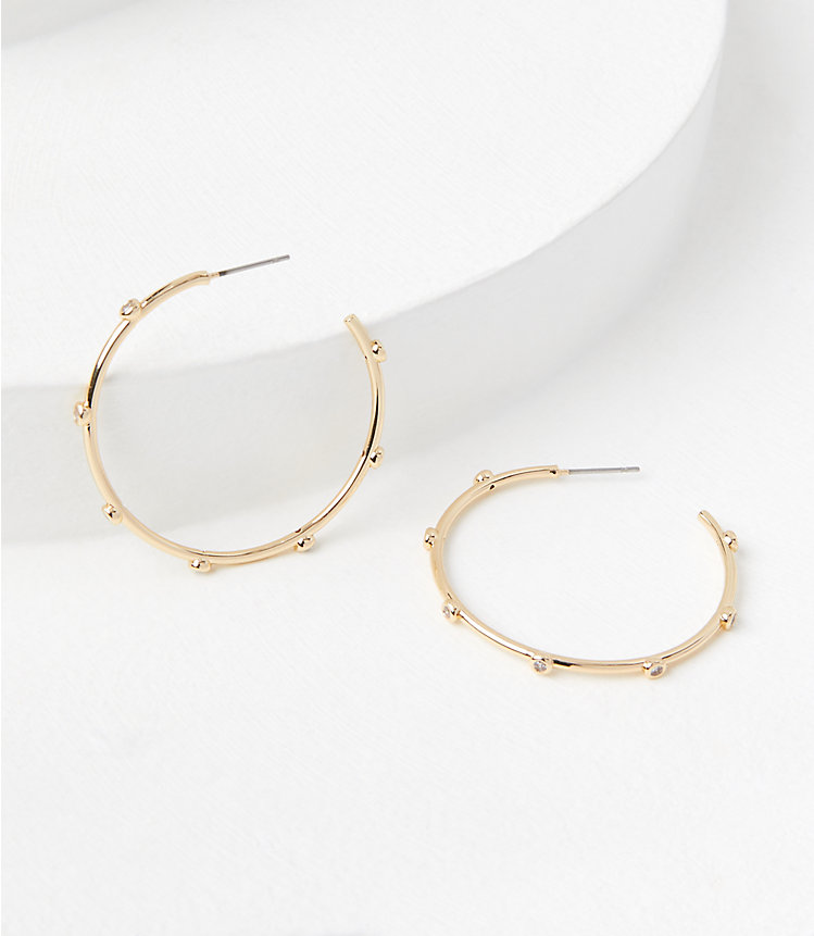 Dotted Sparkle Hoop Earrings image number null