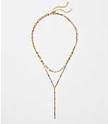 Dotted Enamel Layered Y-Necklace carousel Product Image 1