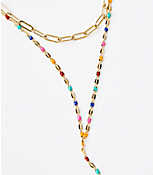Dotted Enamel Layered Y-Necklace carousel Product Image 2