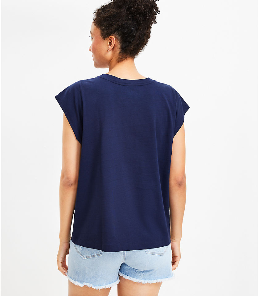 Topstitched Wedge Tee