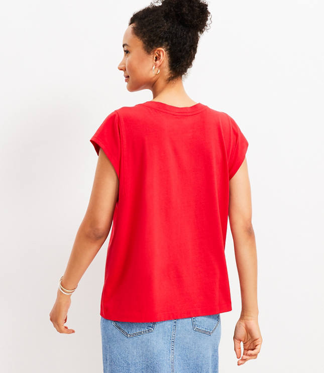 Topstitched Wedge Tee