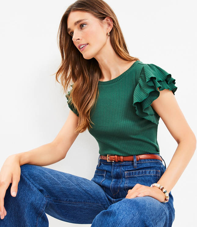 Loft store ruffle top