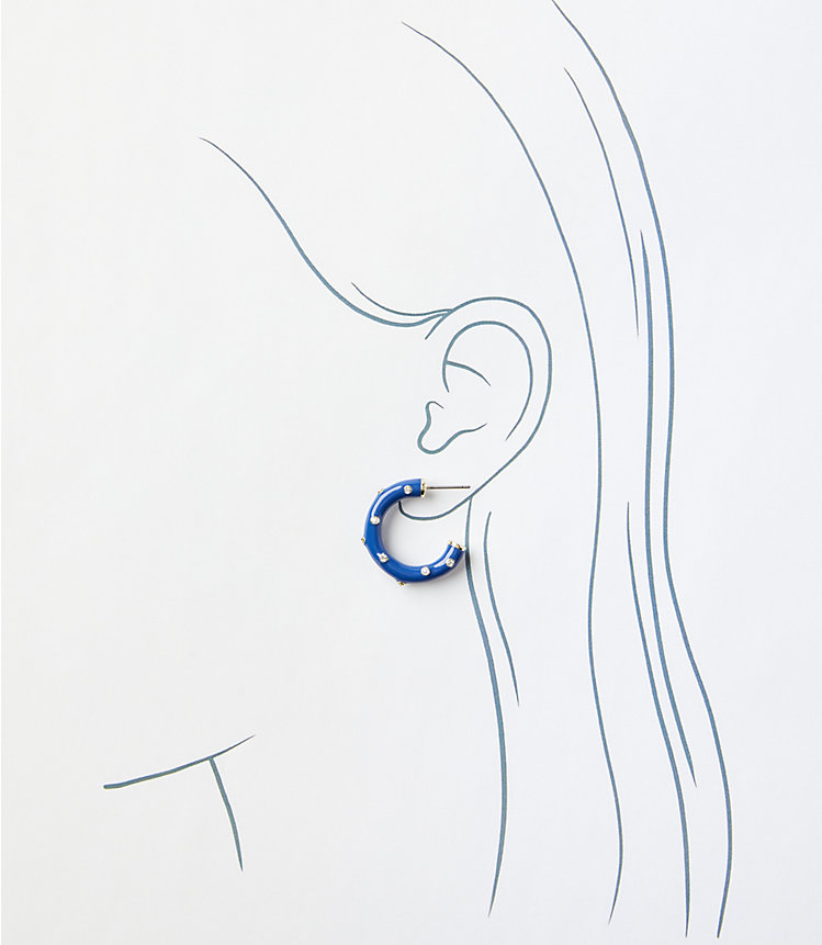 Pearlized Bubble Hoop Earrings image number null