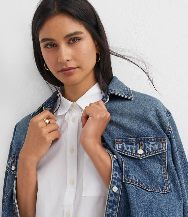 Cotton Blend Everyday Relaxed Pocket Shirt