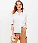Petite Cotton Blend Relaxed Shirt carousel Product Image 1
