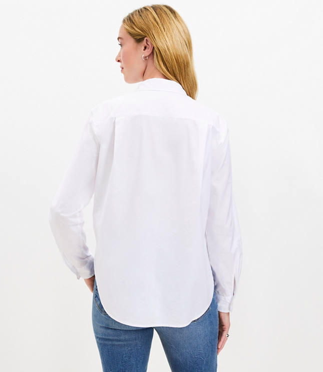 Petite Cotton Blend Relaxed Shirt