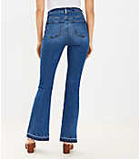 Unpicked Hem High Rise Slim Flare Jeans in Dark Wash carousel Product Image 3