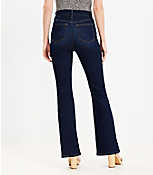 Petite Patch Pocket High Rise Slim Flare Jeans in Classic Dark Indigo Wash carousel Product Image 3