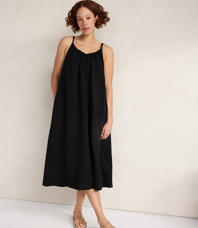 Haven Well Within Textured Cotton Gauze Flowy Midi Dress